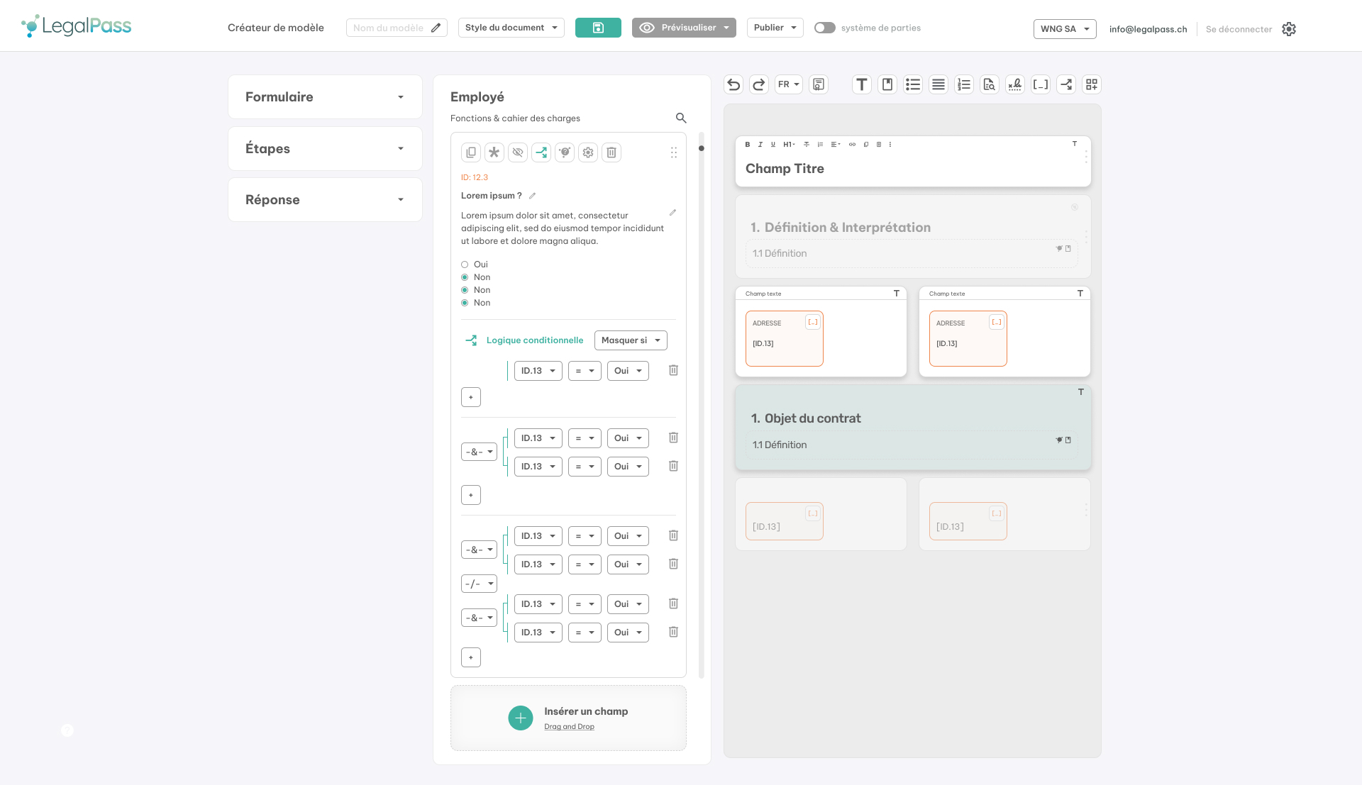 Génération de contrats