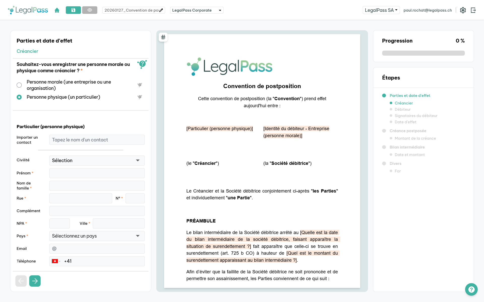 Génération de contrats